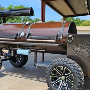 🔥 150-Gallon Offset Smoker with Insulated Firebox on Cart Tires
