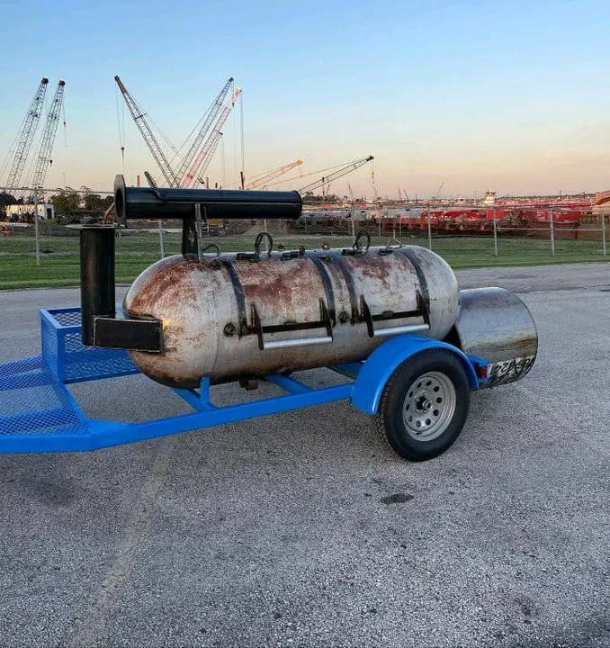 🔥 200-Gallon Offset Smoker with Insulated Firebox & Wood Storage