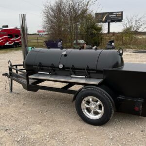 🔥 Black 250-Gallon Offset Smoker with Insulated Firebox & Wood Storage