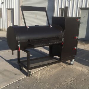 🔥 Black 150-Gallon Offset Smoker with Insulated Firebox & Warmer Box