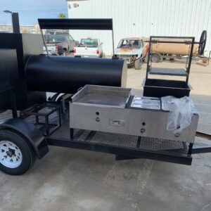 🔥 250-Gallon Offset Smoker with Insulated Firebox, Wood Storage & Santa Maria Grill