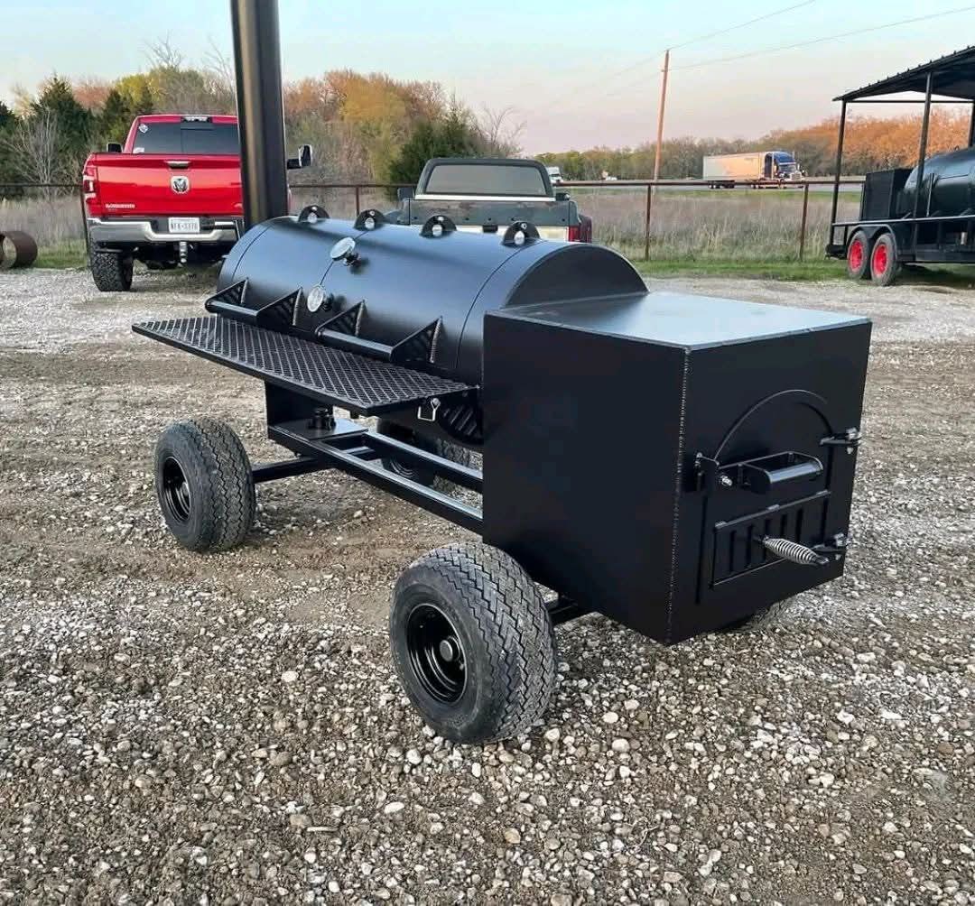 🔥 24×64 Custom BBQ Grill with Mini Golf Cart Tires - Image 3
